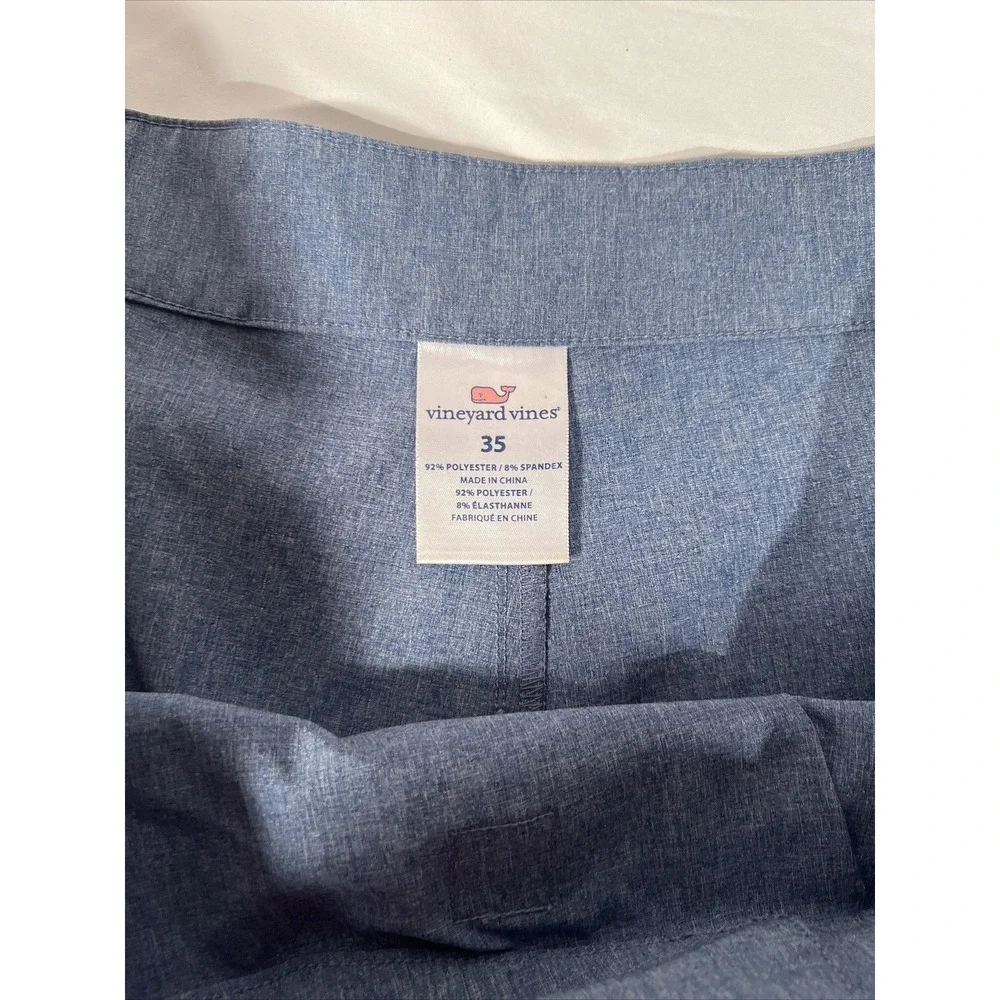 Vineyard Vines Heather Stretch Board Shorts Mens 35 swim trunks blue water